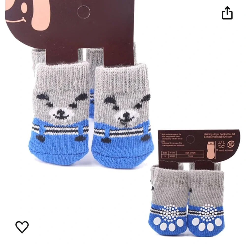 6Pairs of 4PCS Holiday Pet Anti-Slip Dog Socks